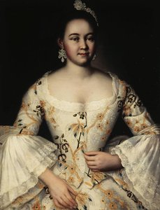 Porträt von Stepanida Yakovleva 1738-1781, nach 1757