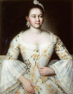 Porträt der Frau von Mikhail Yakovlev, nach 1756