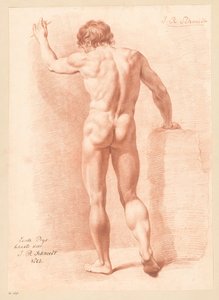 Stehender männlicher Akt, von hinten gesehen (1. Preis 1805) von Izaak Riewert Schmidt