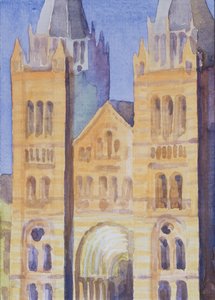 Haupteingang des Naturhistorischen Museums, London, Sonnenuntergang, 1994