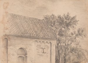 Kirchenarchitektur mit Bäumen von J.A. Jerichau (II)