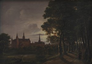 Schloss Frederiksborg bei Mondschein von Johan Christian Dahl