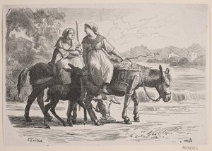 Bei Enghien. Bäuerinnen kehren aus Paris zurück von J.C. Nielsen