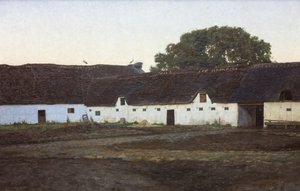 Ein Hof in Vendsyssel. Sonnenuntergang von J.C. Schlichtkrull