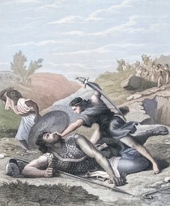 David und Goliath (Farbstich) von J.F.C. (after) Reckleben