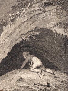 Der geschlagene Niels Klim kriecht in die Höhle von J.F. Clemens