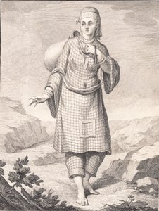Eine arabische Frau holt Wasser