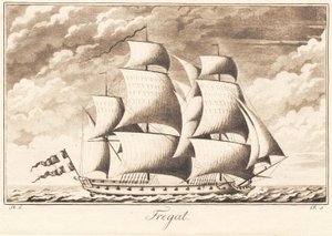 Suite von Schiffen. Fregatte von J.F. Clemens