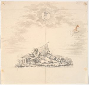 Titelvignette zu einer Seekarte: "Kaart over Belterne og Sundet" von J.F. Clemens