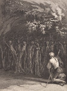 Die Holzmänner im Gebet am Tag des unbegreiflichen Gottes von J.F. Clemens