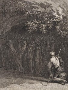 Holzmänner im Gebet am Tag des unbegreiflichen Gottes von J.F. Clemens