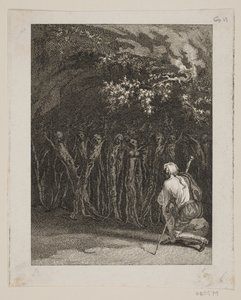 Holzmänner im Gebet am Tag des unbegreiflichen Gottes von J.F. Clemens