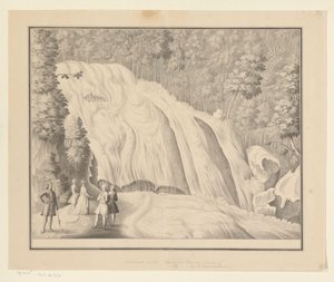 Wasserfall im Bantimurung-Gebirge von J.G. Loten (signed by artist)