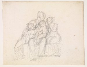 Figurengruppe. Frau und 3 Kinder von J.L. Lund
