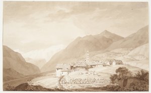 Das Dorf Airolo in den Alpen von J.L. Lund