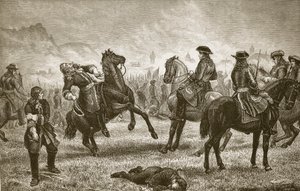 Wilhelm III. bei der Belagerung von Namur, graviert von Butterworth und Heath