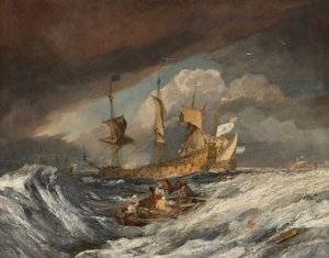 Boote, die Anker zu den niederländischen Kriegsschiffen bringen, ca. 1804 von Joseph Mallord William Turner