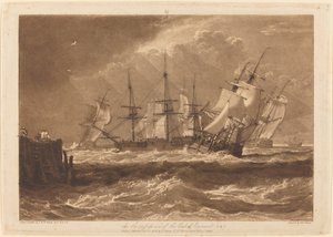 Schiffe in einer Brise, veröffentlicht 1808 von Joseph Mallord William Turner