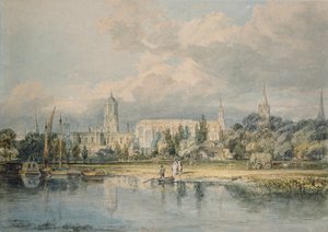 Südansicht der Christ Church usw. von den Wiesen, 1798-1799 von Joseph Mallord William Turner