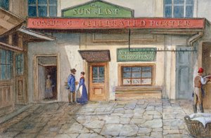 Ansicht der Sonne und des letzten Gasthauses auf dem Newgate Market, Paternoster Square, City of London von JT Wilson