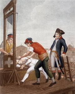 Maximilien Marie Isidore de Robespierre an der Guillotine von J. (after) Beys