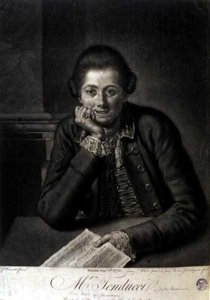 Mr Tenducci, graviert von John Finlayson (1730-76) von J. (after) Bruscett