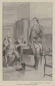 Washington und Gouverneur Dinwiddie von J. (after) Steeple Davis
