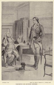Washington und Gouverneur Dinwiddie von J. (after) Steeple Davis