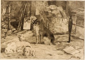 Hunde am Herd Nr. 1 von J. Alden Weir