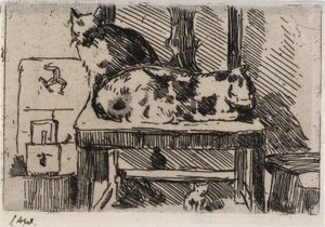 Manx-Katzen--Isle of Man von J. Alden Weir