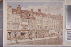 Ansicht der Nummern 140-156 auf der Westseite der Borough High Street, 1888 von J. Appleton