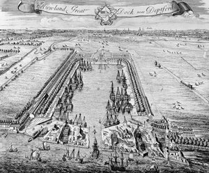 Howland Great Dock, nahe Deptford, ca. 1715-20