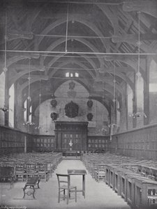 Pfannkuchenwerfen an der Westminster School, die Große Halle von J. Benjamin Stone