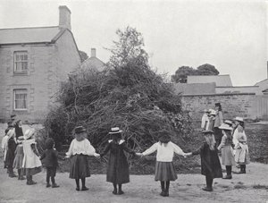 Das Northumbrian Baal-Feuer, bereit zum Anzünden von J. Benjamin Stone