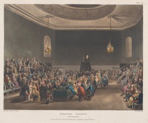 Debattiergesellschaft, Piccadilly, 1. August 1808 von J. Bluck