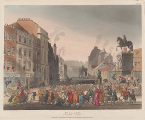 Pranger, Charing Cross, 1. April 1809 von J. Bluck