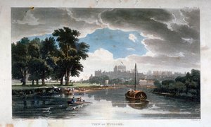 Blick auf Windsor vom Fluss Thames, Berkshire, ca. 1820 von J Bluck