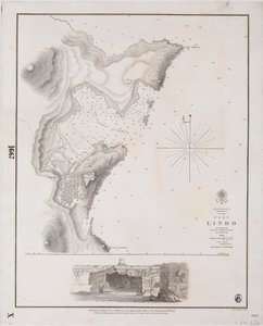 Archipel, Rhodos I., Port Lindo, vermessen von Kapitän Thomas Graves, HMS 
