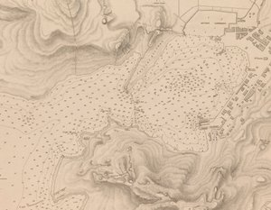 Griechenland, der Peiraeus oder Hafen Drako, vermessen von Kommandant Thomas Graves, H.M.S. Beacon 1840 (Detail)