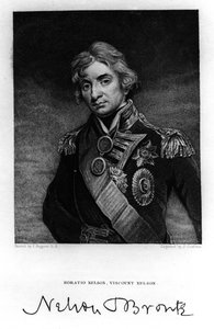 Horatio Nelson, 1. Viscount Nelson, englischer Marinekommandant, 19. Jahrhundert von J. Cochran