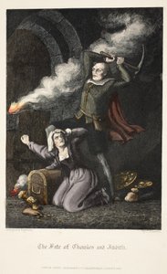 Das Schicksal von Chowles und Judith, aus Old Saint Pauls, veröffentlicht 1847 (handkolorierte Gravur) von J. Franklin