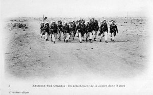 Ein Detachement der französischen Fremdenlegion in der Sahara, Algerien