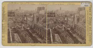 Blick nach Osten vom Gerichtsgebäude nach dem Chicagoer Brand von 1871 von J. H. Abbott