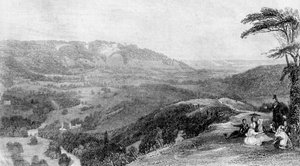 Blick von Box Hill, Richtung Norbury, Surrey, 19. Jahrhundert von J. H. Kernot