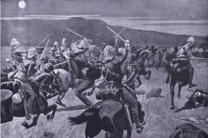 Mondscheinangriff der 19. Husaren bei Steenkampberg, Illustration aus 