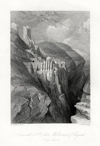 Das Kloster St. Saba, Wildnis von Engadi, Heiliges Land, 19. Jahrhundert von J. Horsburgh