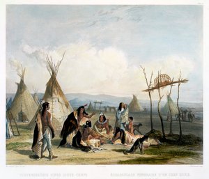 Begräbnisschrein eines Sioux-Häuptlings nahe Fort Pierre