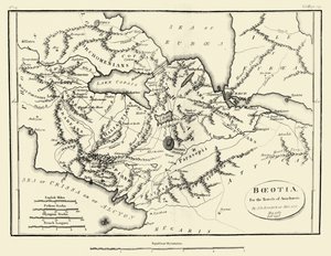 Karte des antiken Böotien von J. J. Barthélemy