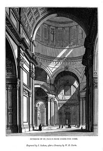 Innenansicht von St. Pauls unter der Kuppel, 1843