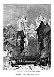 Westfassade der Kathedrale von Reims, 1843 von J. Jackson